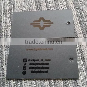 2016 Hot Sale High Quality Black Cardboard Paper Hang Tags Swing Tags for Jeans thumbnail-1