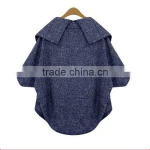 Hot Selling High Quality New Design Ladies Casual Turn-down Collar Asymmetrical Women Jacket Model With Cap Sleeve thumbnail-3