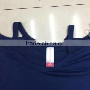Women Stock Clothing Stylish Irregular Blank T-shirt thumbnail-4