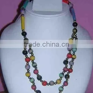 Multi Colored Bead Necklace thumbnail-1