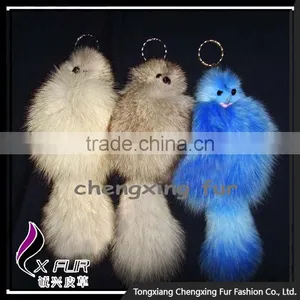 CX-R-14 Wholesale Lovely Desgin Cute Cheap Fox Fur Custom Keychain thumbnail-2