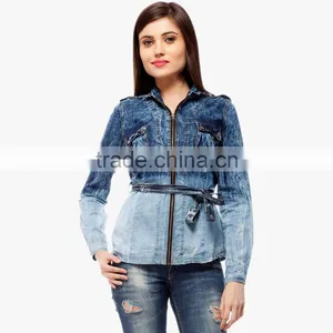Latest New Design Two Tone Fitness With Zip Long Jacket for Women thumbnail-1