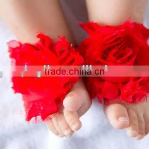 Gorgeous Baby Girls Barefoot Sandals Cute Flower Shoes Soft Infant Shoes thumbnail-1