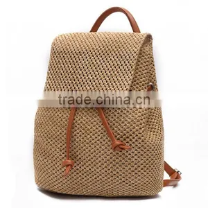 Zm35751a Wholesale Straw Beach Bags Summer Travelling Backpack thumbnail-3