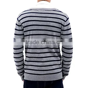 V-neck Long-sleeve Knitted Cotton Material Knitted Cardigan Mens Sweater Design thumbnail-3