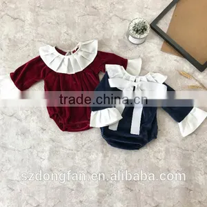 Sweetly Baby Girls Long Sleeve Bodysuit Winter Velvet Baby Romper thumbnail-1