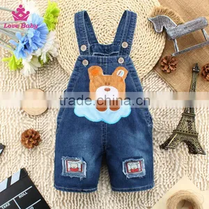 OEM Manufacturer Baby Denim Short Pants Kids Strap Jeans Pants thumbnail-1