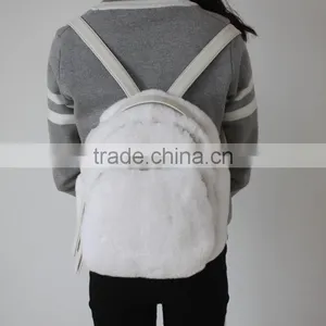 Myfur Fashion Ladies Real Rex Rabbit Fur Backpack Bag Customized Women Bag thumbnail-1