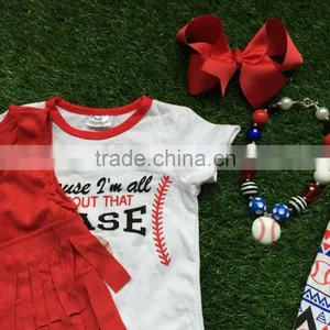 Kids Baseball Season Popular Baseball Style 3 Pieces Short Sleeve Clothes Cause I am All About That Base Outfit With Accessories thumbnail-5