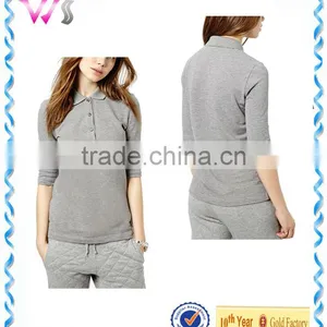 100% Cotton 3/4 Length Wholesale Soft Polo Shirt thumbnail-1