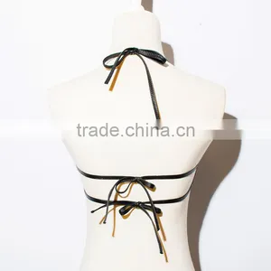 Hollow Transparent PU & Gauze Sexy Lingerie thumbnail-3