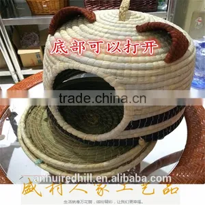 R1904H Home Basket Crafts Best Selling Handmade Straw Pet Cat House , Willow Cat Bed, Straw Pet House thumbnail-4