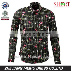 Men's Latest Fashion Long Sleeve Print Tuxedo Shirt thumbnail-1