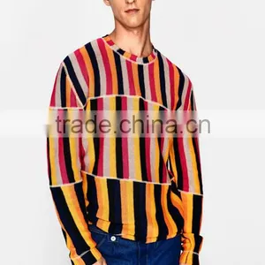 2017 Novel Bright Stripe New Pullover Mens Latest Sweater Design With High Quality thumbnail-2