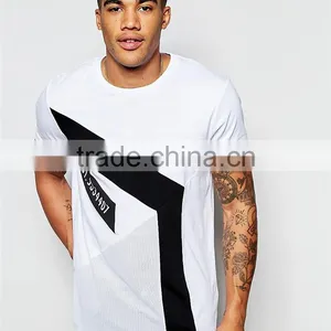 Guangzhou Shandao OEM Manufacturer Hot Sale 180g Polyester Cotton Color Block Short Sleeve O-Neck Men T Shirt thumbnail-2