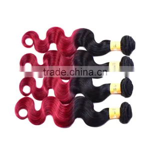 7A Grade Ombre Wave Bundles With 4"X4" Lace Closure Virgin Indian Body Hair thumbnail-4