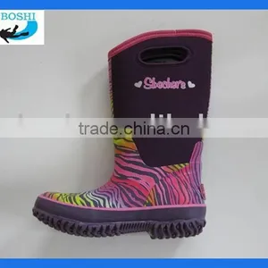 Children's Neoprene Ankle High Rubber Rain Boots thumbnail-1