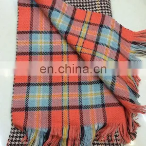 Double Lattice Scarf British Style Classic Houndstooth Cashmere Scarf thumbnail-4