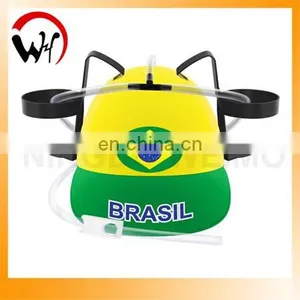 Brazil World Cup 2014 Beer Hats With Straws thumbnail-1