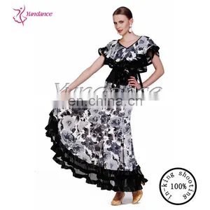 AB021 Chinese Ink Flower Ballroom Dance Costumes Manufacturer thumbnail-1