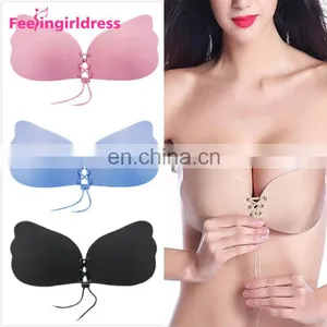 Latest Design Women Self Adhesive Seamless Backless Sexy Strapless Bra thumbnail-5