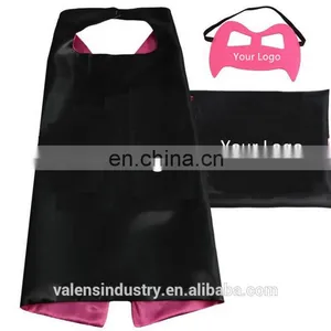 Factory Price Custom Logo and Design Double Layer Satin Superhero Capes and Mask Superhero Costume for Kids Boys and Girls thumbnail-1