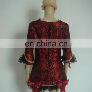 Carnival Party Sexy Red Women Plush Luxury Pirate of Caribbean Costumes WC-0015 thumbnail-2