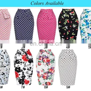 Grace Karin Occident Sexy Women Hips Wrapped Short Vintage Retro Cotton Flower Pattern Skirt CL008928-6 thumbnail-5