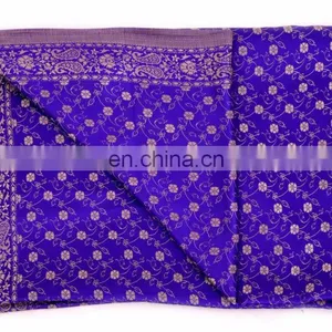 Designer Banarasi Handloom Satin Art Silk Sari With Light Gold Zari Work thumbnail-4