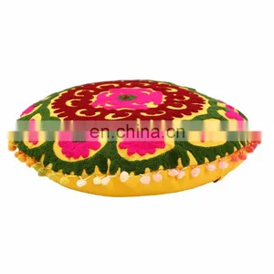 Indian Vintage Suzani Cushion Cover Embroidered 16x16'' Pillow Case Decorative thumbnail-2