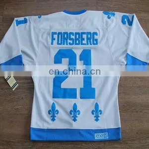 Quebec Nordiques # 21 FORSBERG WHITE Jerseys Accept Custom and Mix Order Top Quality thumbnail-1