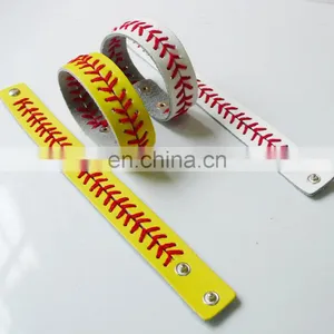 Popular Cheap Leather Sports Softball Bracelet thumbnail-4