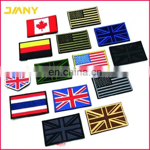 Custom Small US Flag Patches Gray Borders Embroidered American Flags thumbnail-2