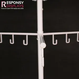 Modern 360 Degree 2 Tiers Retail Floor Metal Spinning Lady Bags Display Rack thumbnail-4