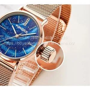 32mm Alloy Case Steel Milanese Band Ladies Fashion Watch Jewlery Quartz Watch for Women thumbnail-5