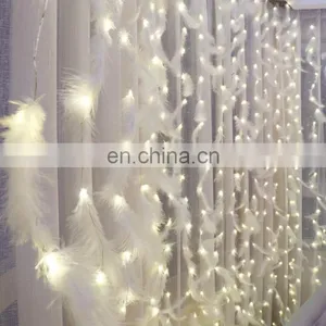 Solar Led Safety Holiday Curtain Feather String Lighting Remote Control Home Christmas Indoor Outdoor Decoration Fairy Light thumbnail-5