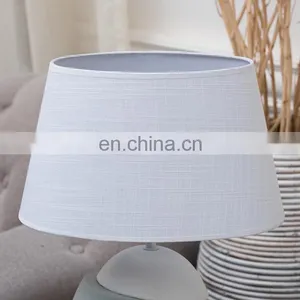 Geometric Art Modern Custom Porcelain Base Desk Light Cheap Nightstand Lamp for Hotel Bedside thumbnail-4