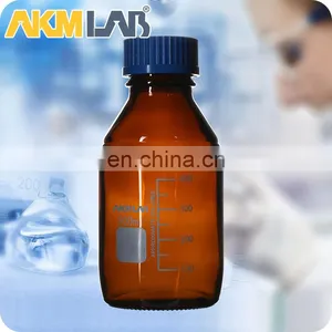 AKMLAB 100ml Borosilicate Reagent Bottle With Blue Plastic Cap thumbnail-4