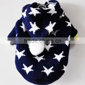 Christmas Pet Sweater With Hat,Dog Sweater Star Kniiting Pattern thumbnail-1