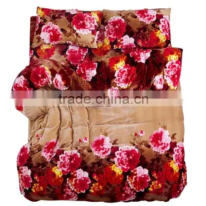 Competitive Price Oem Elegant Home Textile 4 Pcs Micro Fleece Flowel Print Guy Bedding Sets thumbnail-5