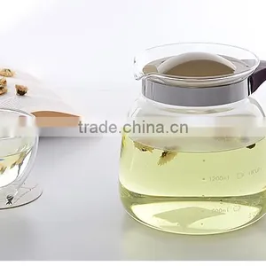 Water Tea Pot Heat Resistant Glass Kettle With Warmer thumbnail-1