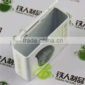Empty Small Metal Tin Plate Box With Window Tea Tin Case thumbnail-2