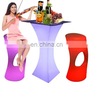Nightclub Furniture Sofas /Led PE Light Up Chair for Restaurant Discotheque Pub Used Glowing Bar Table thumbnail-3