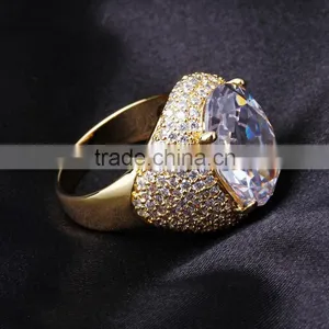 On Sale Fall 2016 Bridal Jewelry Big Zircon Crystal Propose Gorgeous Oval Ring thumbnail-5