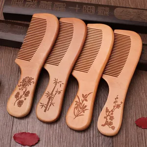 Large Anti-static Mahogany Comb Free Logo Gift Comb thumbnail-2