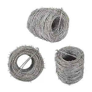 Factory Hot Dipped Galvanized Barbed Wire for Mesh Security Fencing 12.5 Gauge 18 Gauge PVC Coated Iron Barbed Wire 50kg thumbnail-1