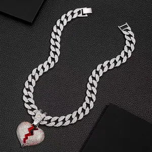 Trendy European And American Style Pink Heart Shaped Jewelry Pendants Fashionable Universal Love Heart Necklace For Men And Wome thumbnail-4