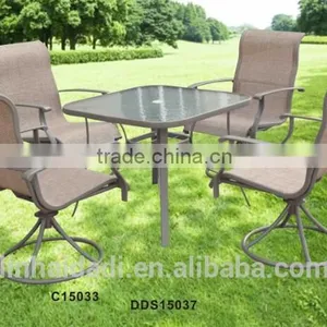 Outdoor Steel Furniture Swivel Rocker Sling Patio Set Dining Set Garden Set thumbnail-1