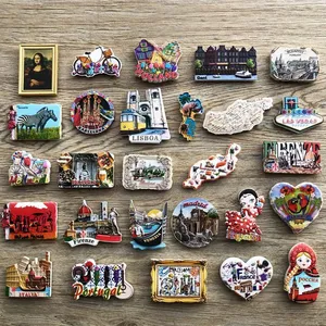 Wholesale Price Personalized Europe Netherlands Holland Amsterdam Tourist Custom Made 3D Poly Resin Polyresin Fridge Magnet Souvenir Factory thumbnail-1