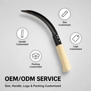 Crop Harvesting Sickle Curved Carbon Steel Blade Heat Treated Edge Wooden Handle Farm Tool For Africa Nigeria Export thumbnail-5